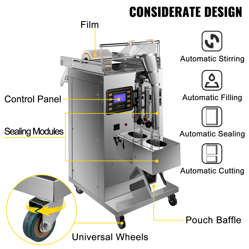 Máquina de enchimento e selagem de saco de refrigerante líquido / gelatina / gelatina / líquido